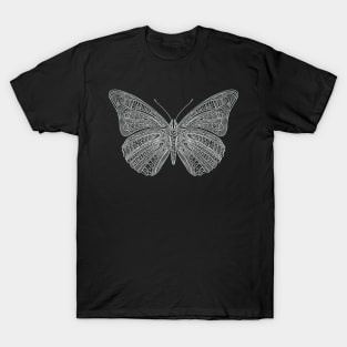 Butterfly design created using line art - white version T-Shirt